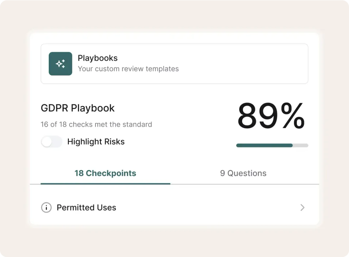 Your Review Playbooks. Your Standards.